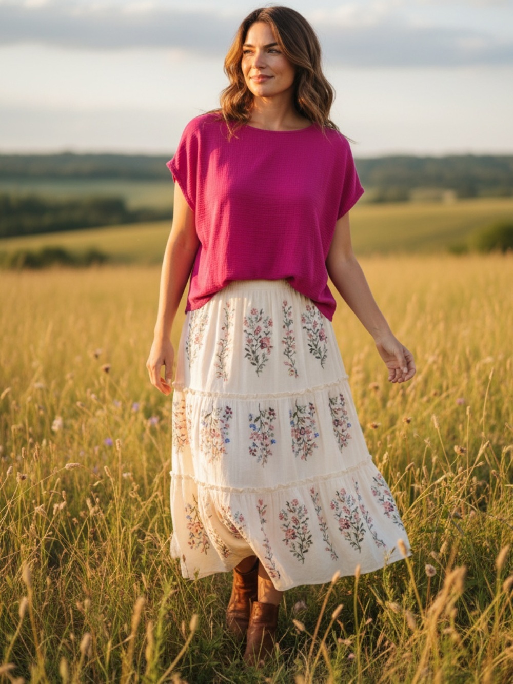 Bryn Walker Bess Blouse in Mandevilla Pink Size Small Boho Prairie Cottagecore